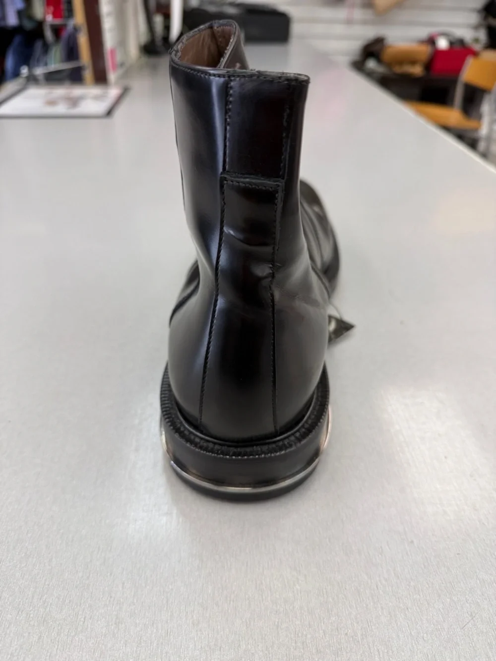 Salvatore Ferragamo Black Men's Zip-Front Leather Ankle Boot